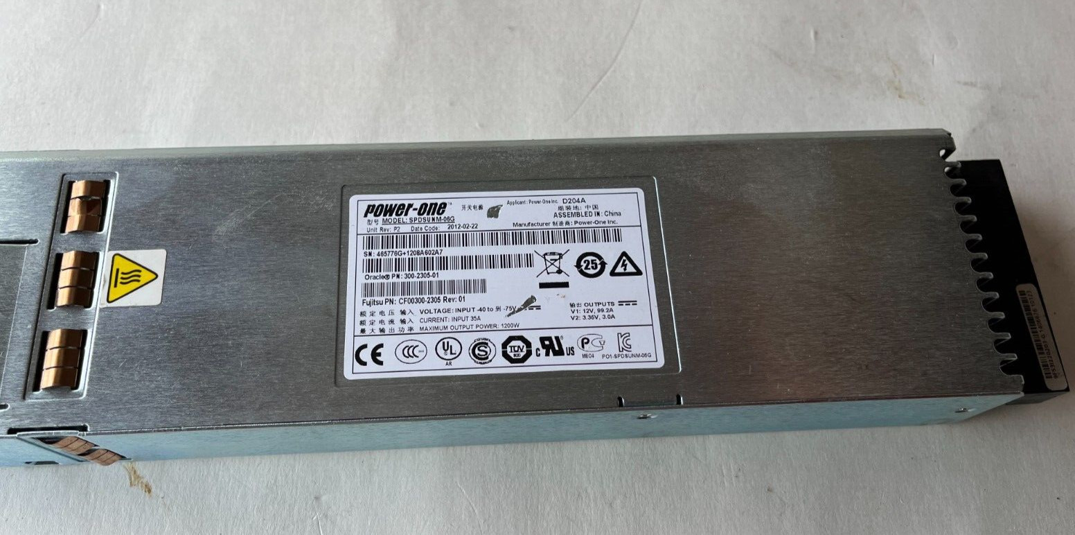 Sun Oracle 7070614 300-2305 Type D204A 1200 Watt DC Input Power Supply