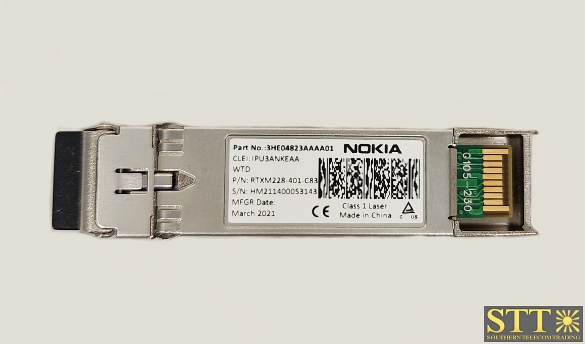3HE04823AA NOKIA SFP+ 10 GIGABIT LR-LC OPTICAL TRANSCEIVER IPU3ANKEAA