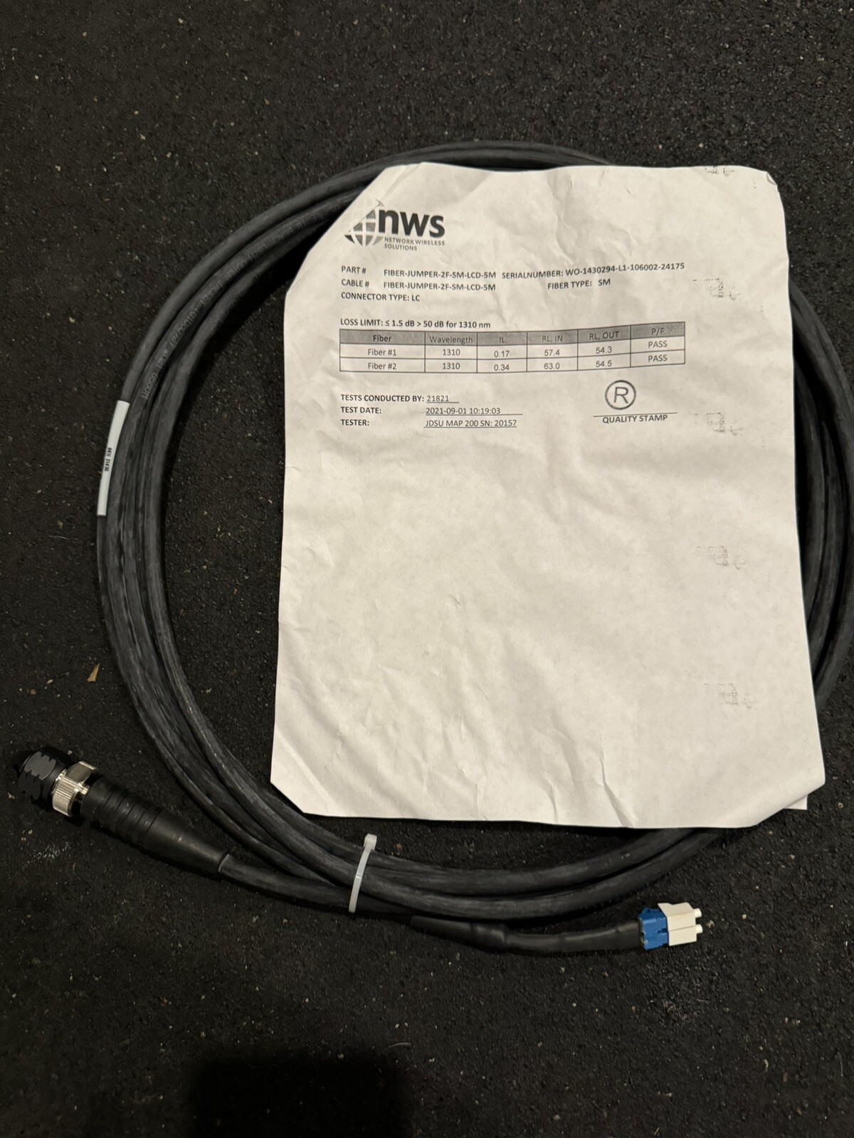 2F-SM-LCD-5M NWS FIBER JUMPER 5 meter