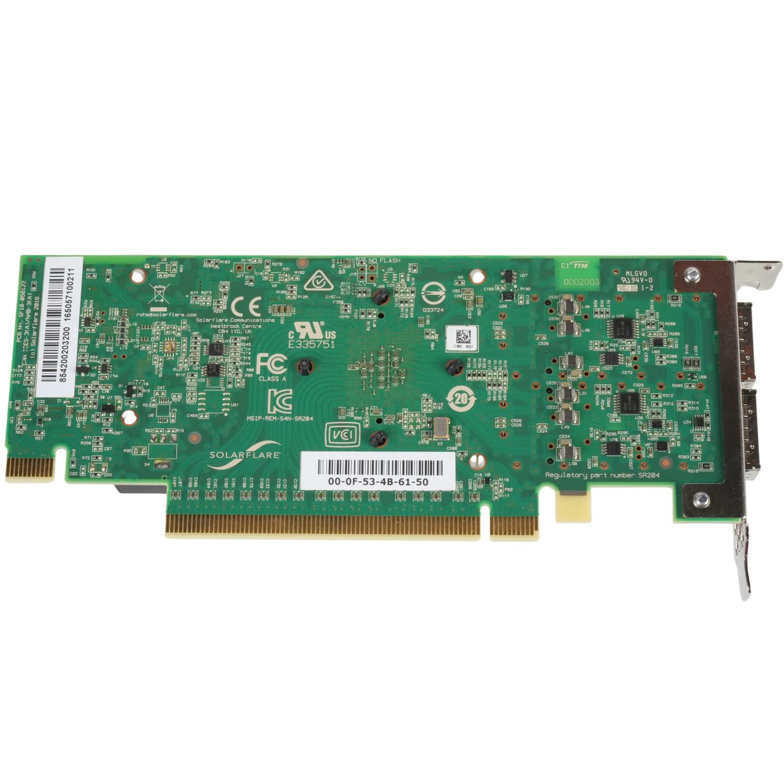 SolarFlare SFN8542-Plus 2-Port 40GbE QSFP+ PCIe 3.0 x16 Server NIC LP