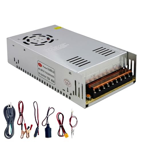110V AC to 12V DC Transformer, 12V 500W 40A Switching Power Converter, Built