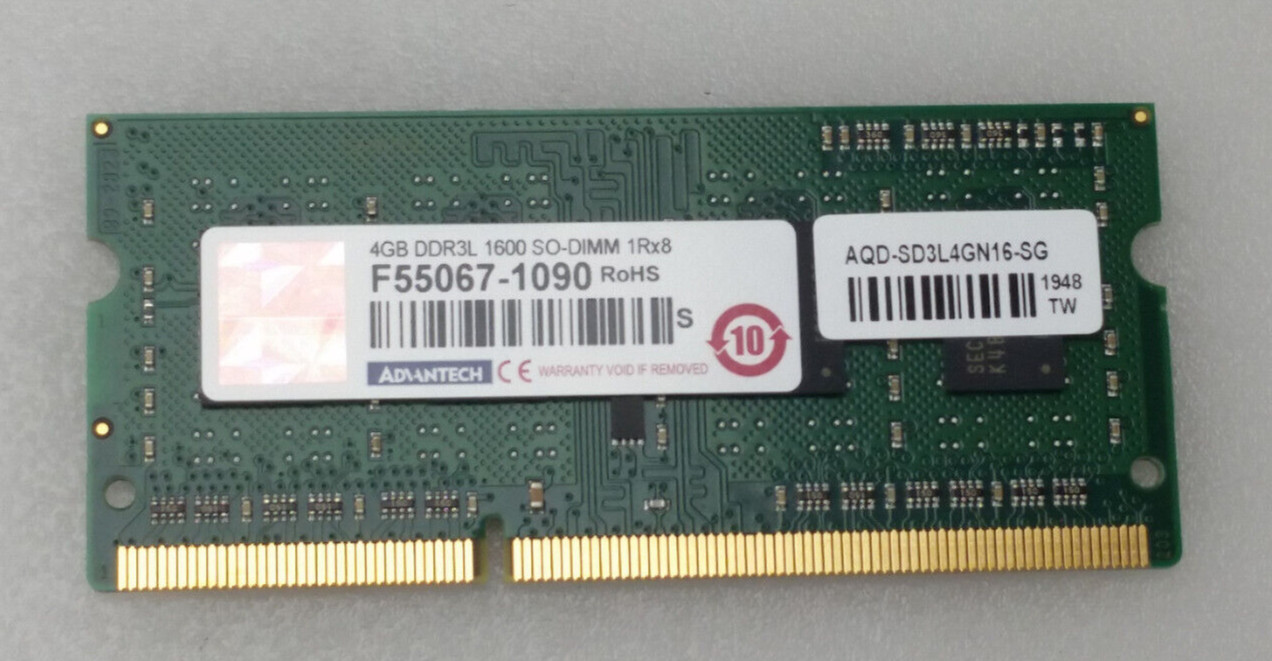 ADVANTECH 4GB 1Rx8 DDR3L 1600 SO-DIMM LAPTOP MEMORY RAM AQD-SD3L4GN16-SG