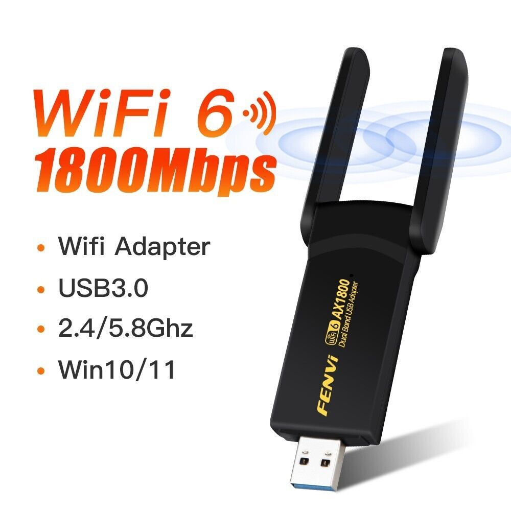 MT7921 USB WiFi 6 Card AX1800Mbps for Desktop PC Dual Band Windows 10/11 Driver