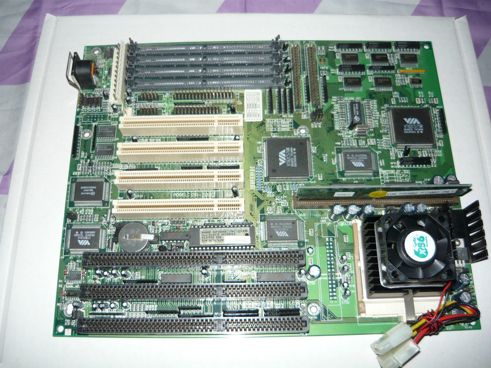 Vintage FIC PA-2002 Socket 7 Motherboard Cyrix 6×86 133MHz Used Tested