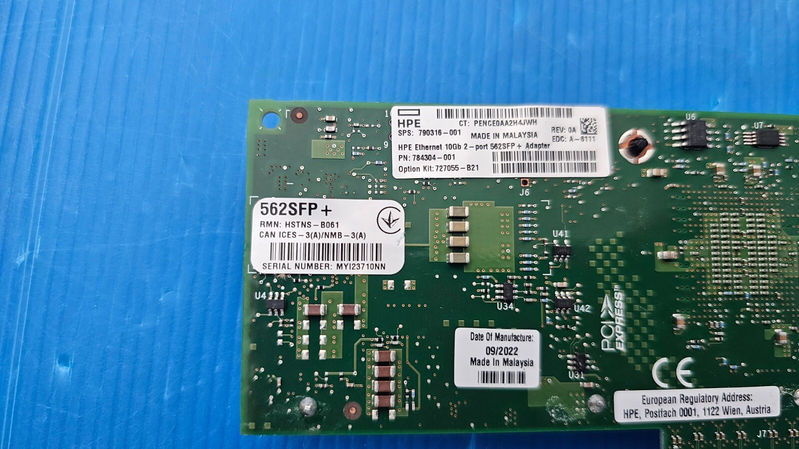 HP HPE 10Gb 2-port 562SFP+ Ethernet Adapter 790316-001 784304-001 727055-B21