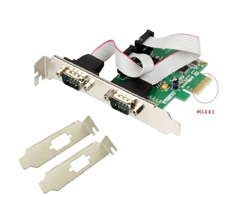 PCI Express 2 Ports Serial RS232 Com Db9 Controller Card Pci-E 1.0 X 1 WCH382 Ch
