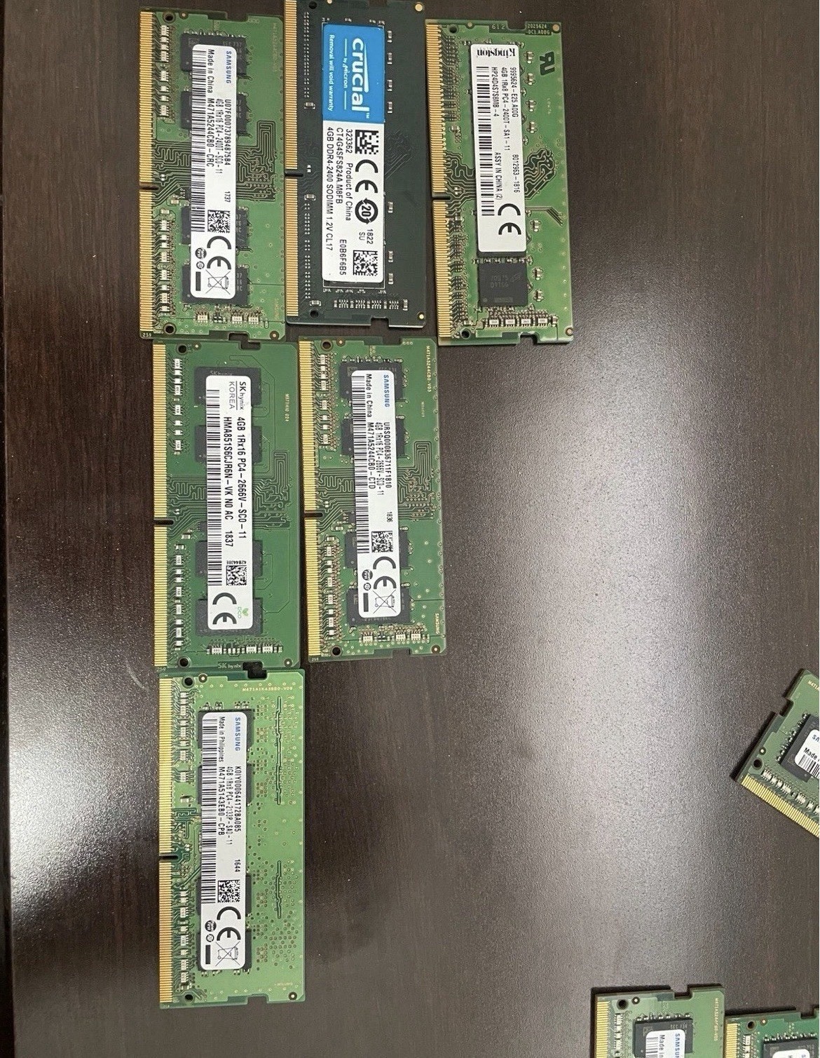 Lot of 100 Mixed Major Brand 4GB – DDR4 – PC4 – Laptop Memory / RAM Crucial