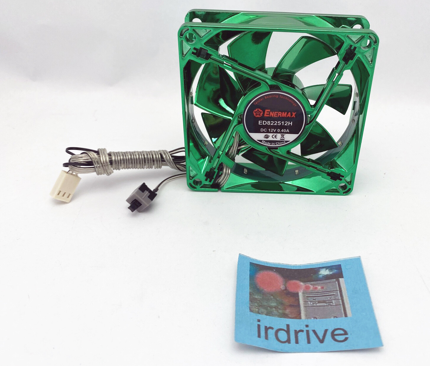 NEW Enermax 80mm x 25mm Green 3pin LED Smart Case Cooling Fan + Thermal Control