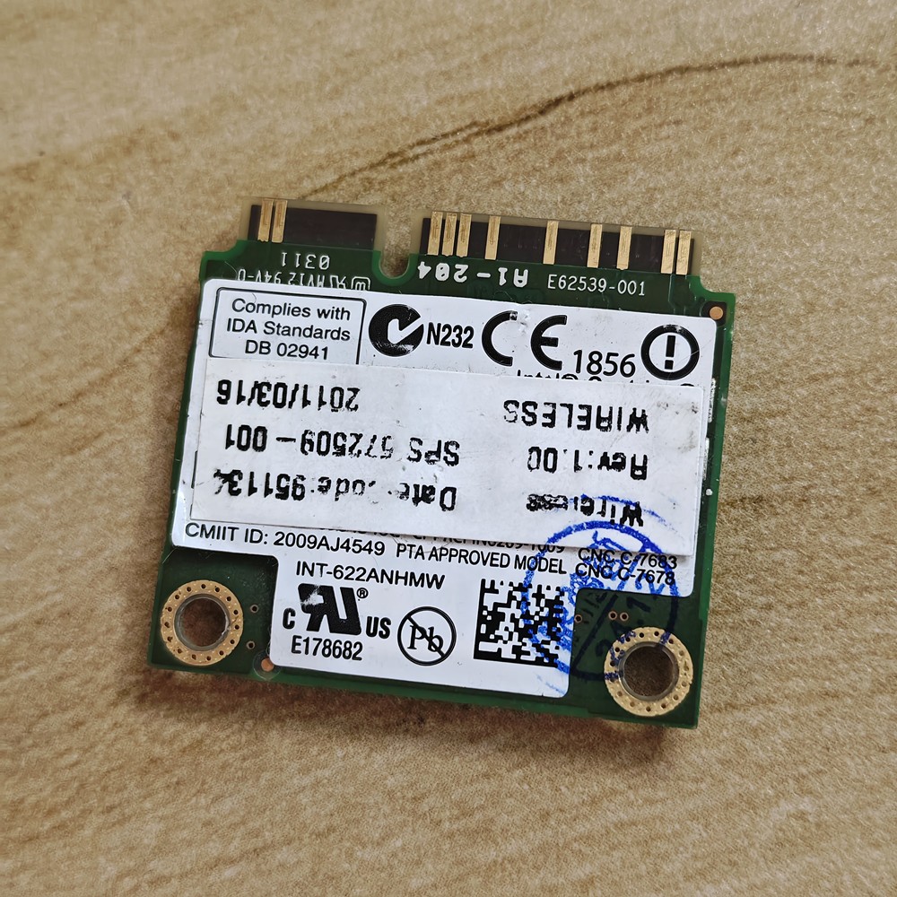 INTEL 6200 ADVANCED-N Dual Band 2.4/5Ghz 622ANHMW Laptop WiFi Card DELL 2GGYM