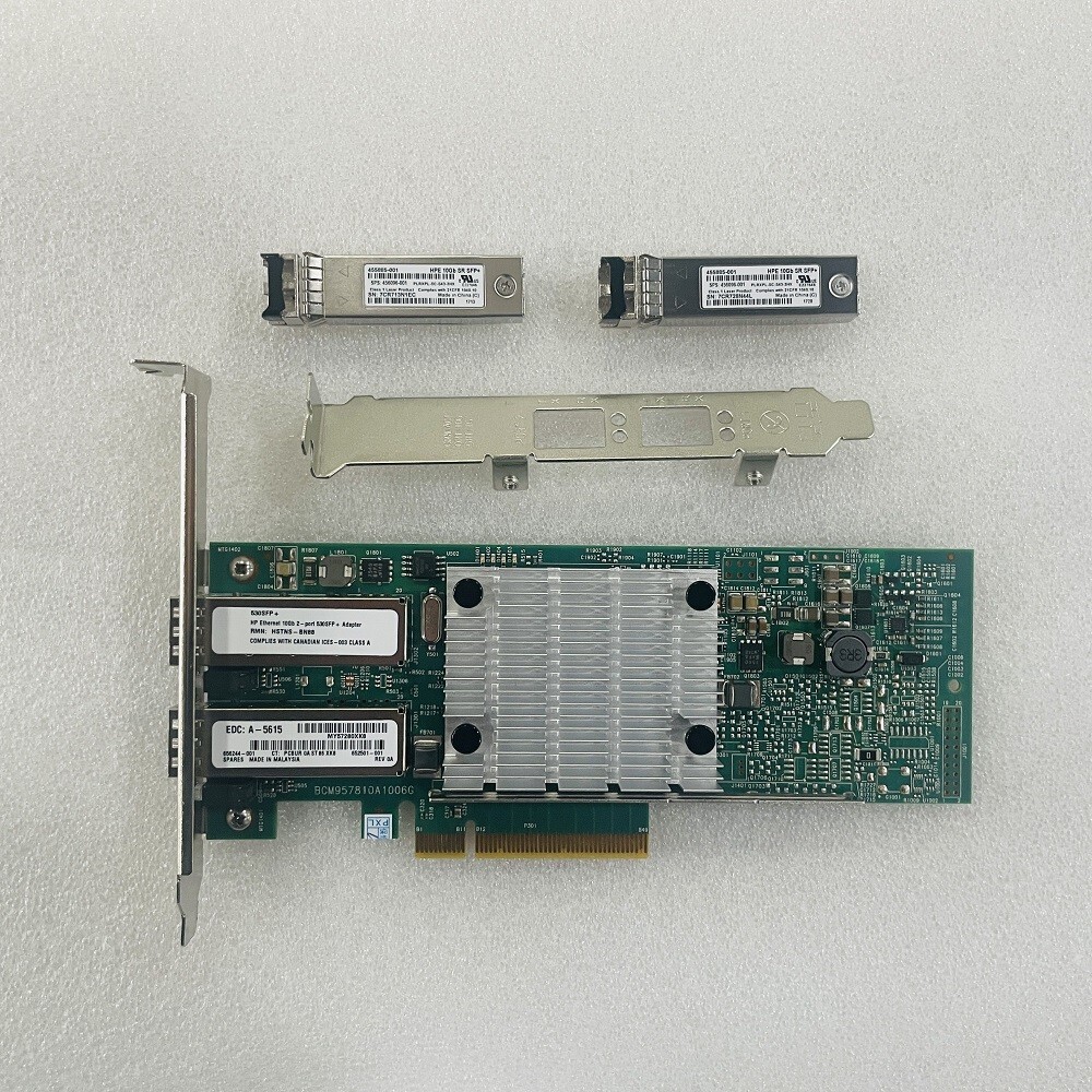 HP 530SFP+ 10Gb Dual Port PCIe Ethernet Adapter Card 656244-001 w/ (2) SFP