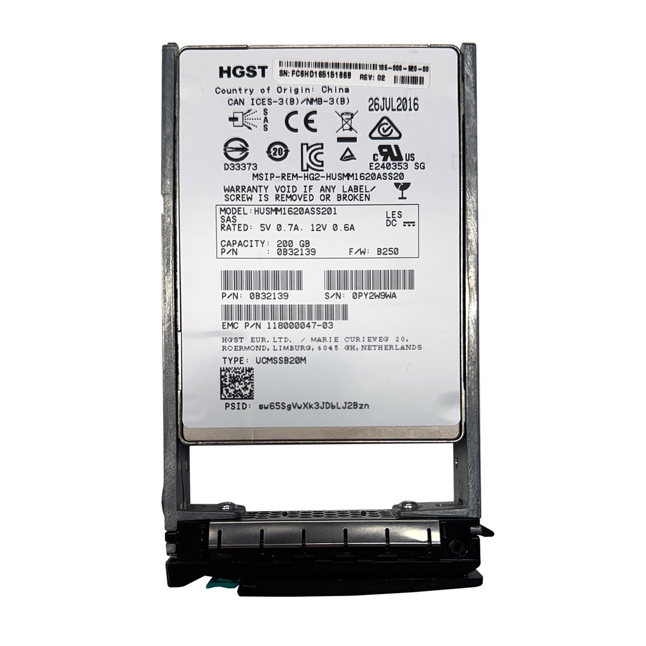 EMC 118000047-03 200GB 12G SAS 2.5″ SSD 105-000-520-00
