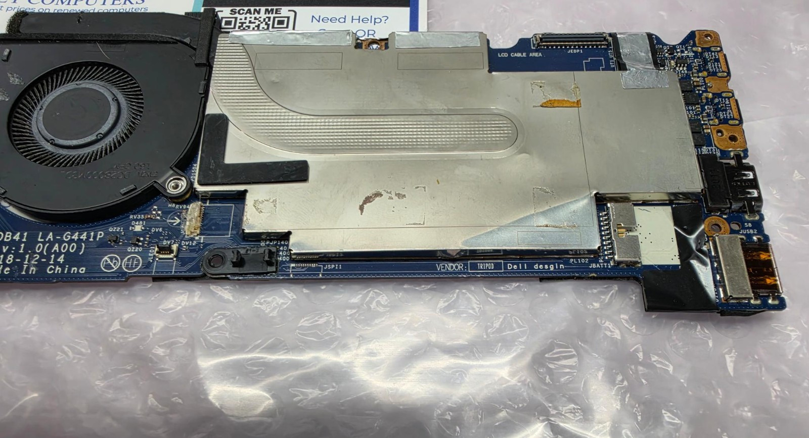 Dell Latitude 7400 2in1 Motherboard i7-8665U 8GB RAM LA-G441P R5P25 AS IS