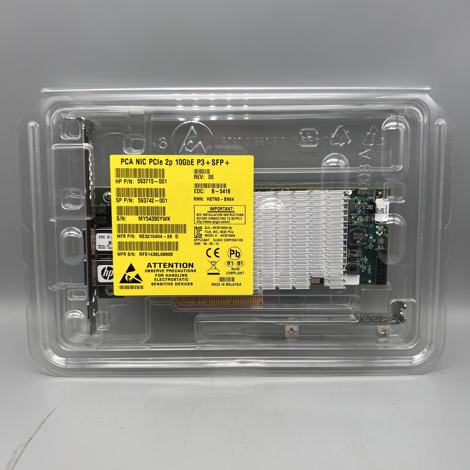 HP NC523SFP 10GbE 2Port Server Adapter 593715-001 593742-001 NE3210404 QLE3242