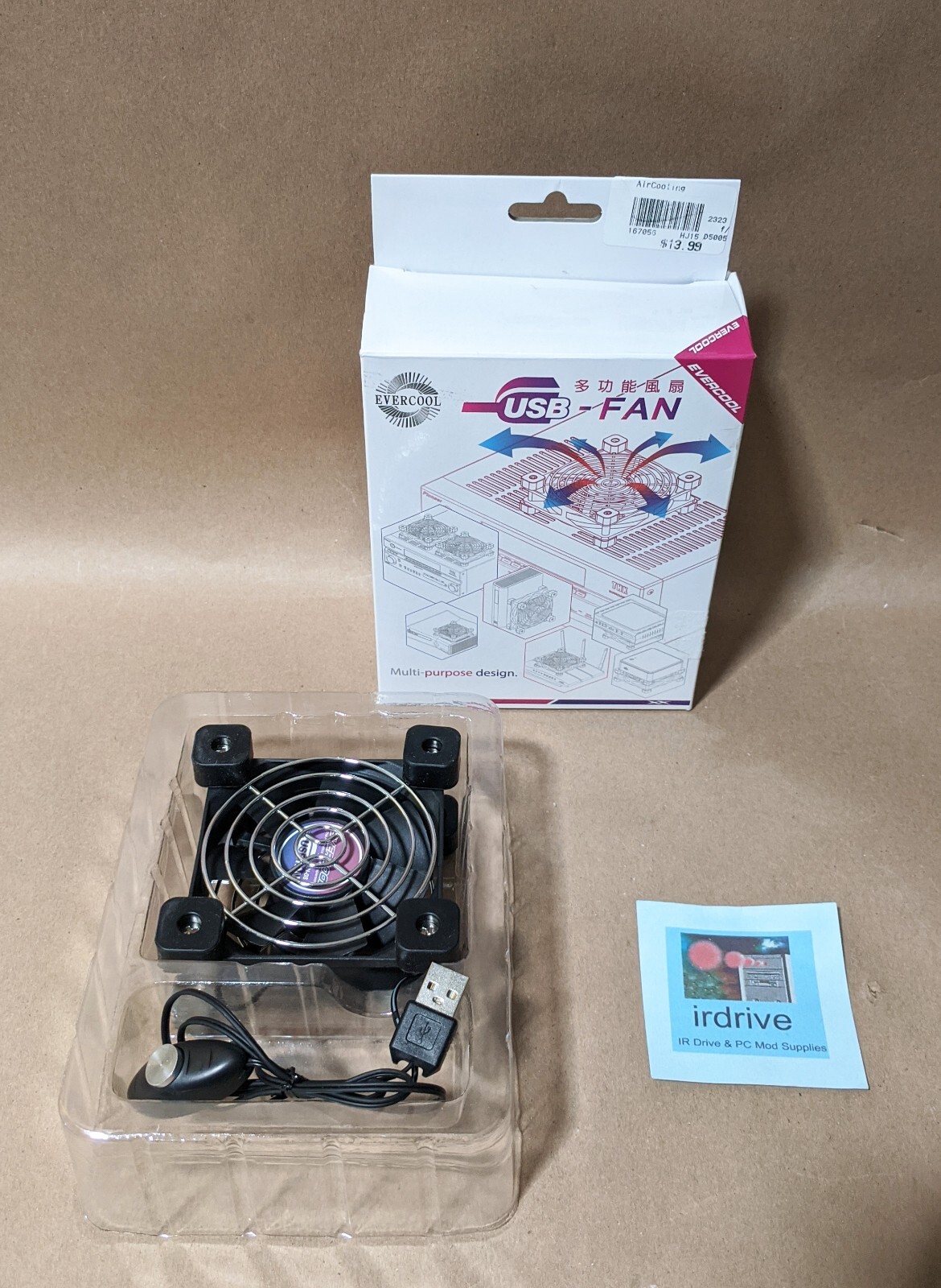 Evercool 80mm USB Powered 2-Speed 5V Wireless Router, NUC, & AMP Cooling Fan