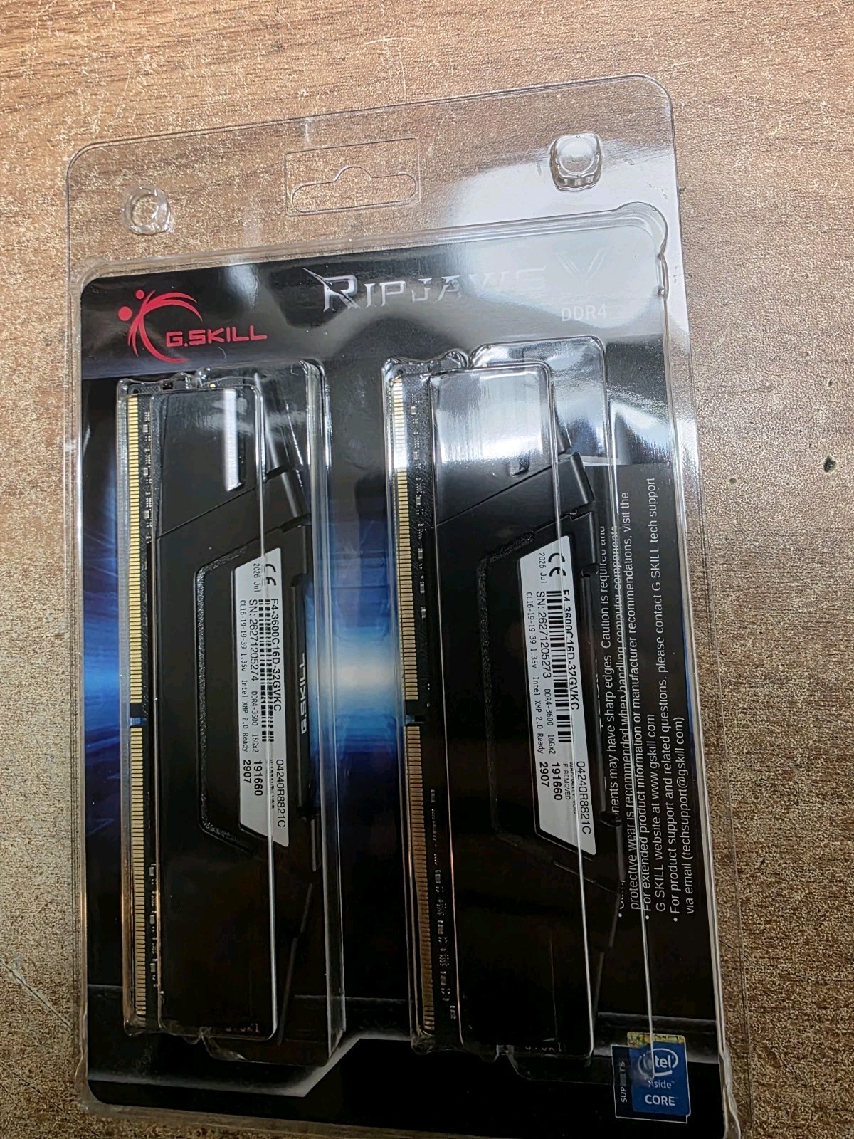 G.SKILL Ripjaws V Series 32GB (2 x 16GB) DDR4 3600 RAM Brand New