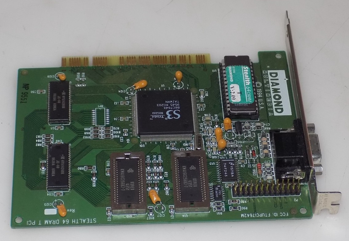 Diamond stealth 64 DRAM T PCI VGA video Graphics card w/ S3Trio64 86c764x chip