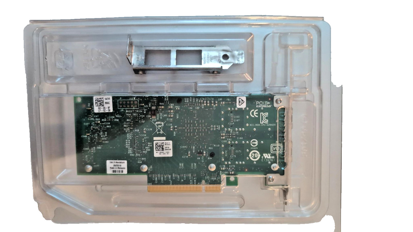 Dell Intel X520-DA2 10GbE Dual Port SFP+ PCIe x8 Network Adapter 0942V6