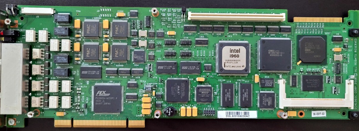 Dialogic Telecom Board w/ Intel i960, PMC, PLX, ISSI, Altera – Untested