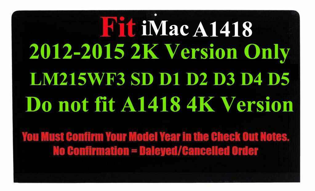 New Apple iMac 21.5 LM215WF3 SDD1 SD D1 A1418 Glass LED LCD Screen Assembly 2012