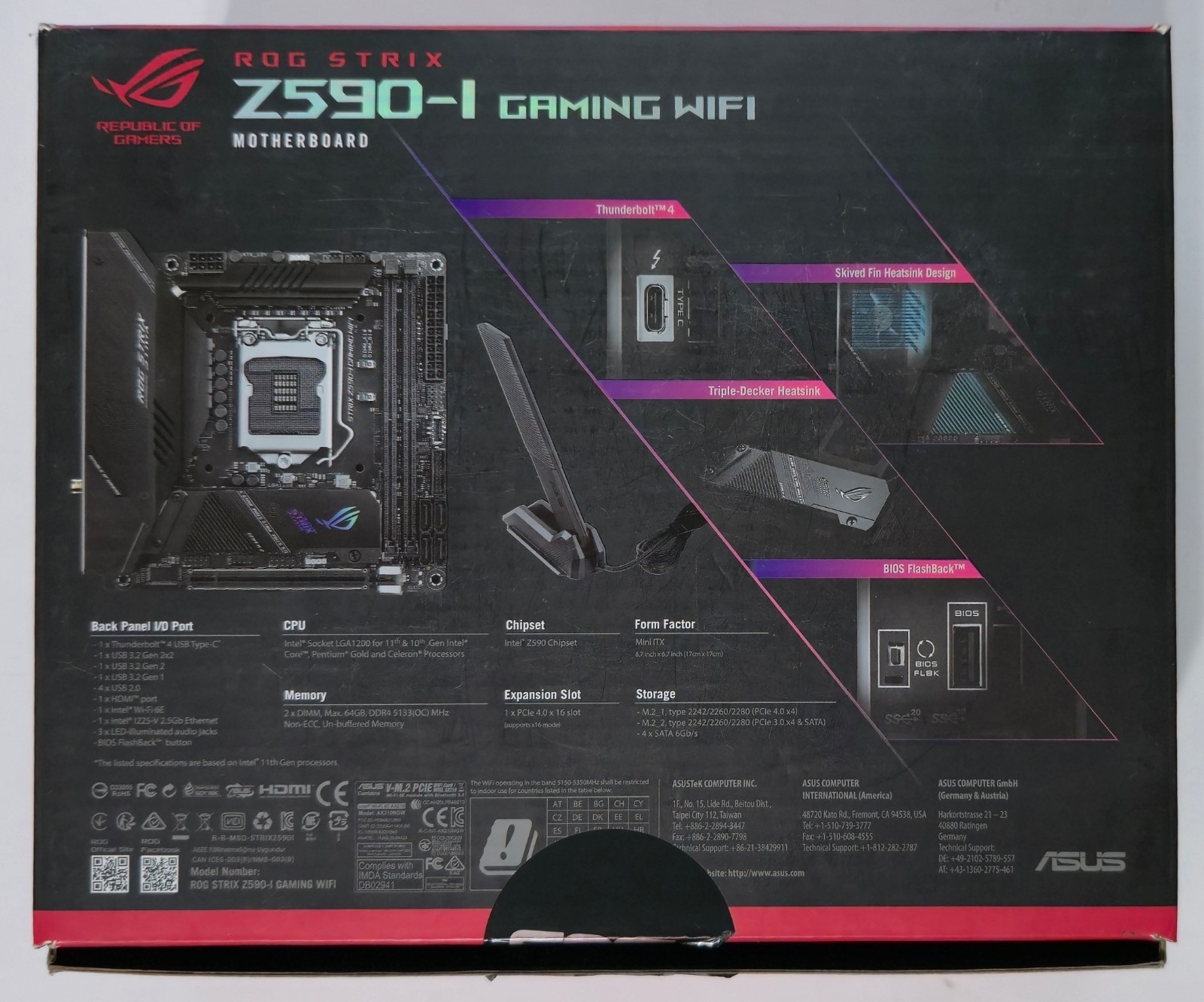 ASUS ROG Strix Z590-I Gaming WiFi Mini-ITX Intel LGA 1200 DDR4 Motherboard *READ