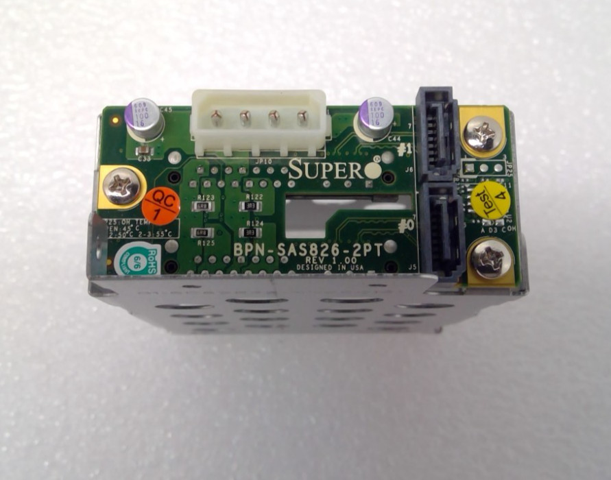 Supermicro BPN-SAS826-2PT 2-bay, 2.5″ SFF rear hard drive backplane W/Cage
