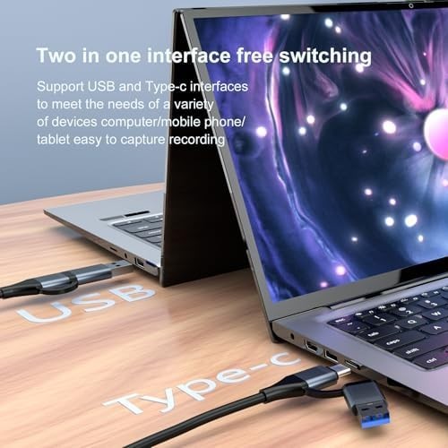 4K 30FPS HDMI Video Capture Card,Video Recording Card HDMI USB 3.0 with Type-C