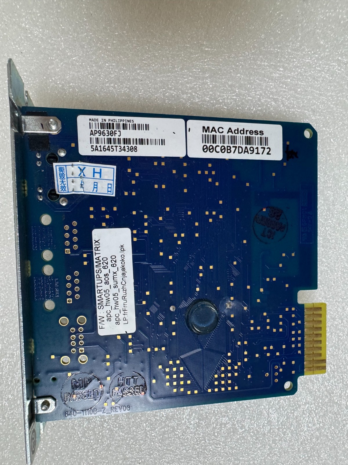 APC Schneider AP9630FJ PY-UPC01 CA07377-K963/A963 Network Management Card 2