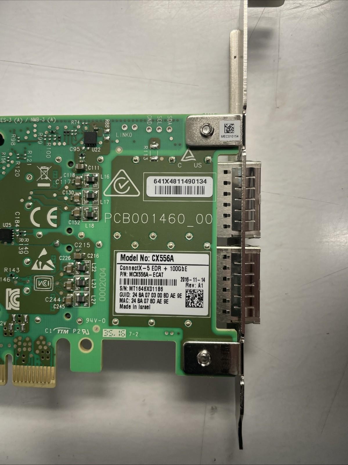 Mellanox CX556A MCX556A-ECAT ConnectX-5 EDR+100GBE Adapter ENGINERING SAMPLE +