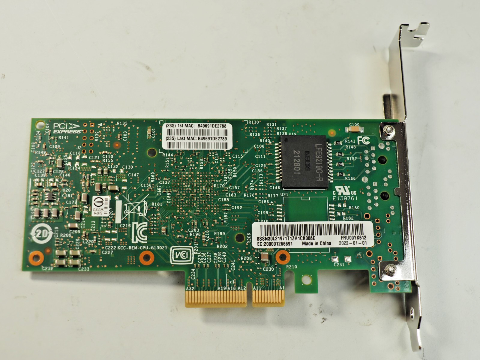 Lenovo FRU 00YK612 I350-T2 Dual-Port Gigabit PCIe Network Adapter