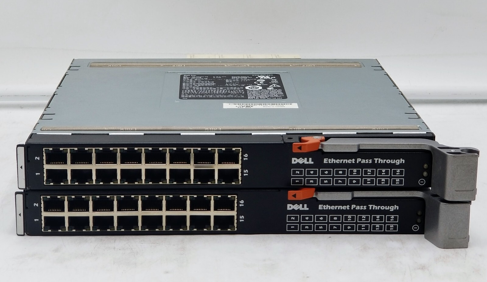 LOT OF (2) Dell 10G 16-Port Ethernet Pass Through Model 10g-ptm