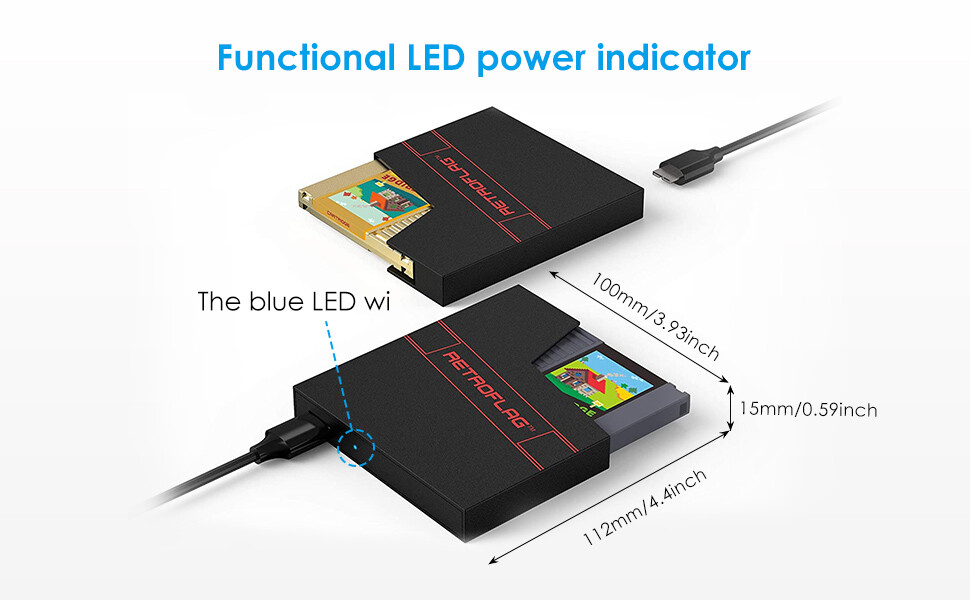 RETROFLAG NES Cartridge Style 2.5-Inch SATA to USB 3.0 External Hard Drive