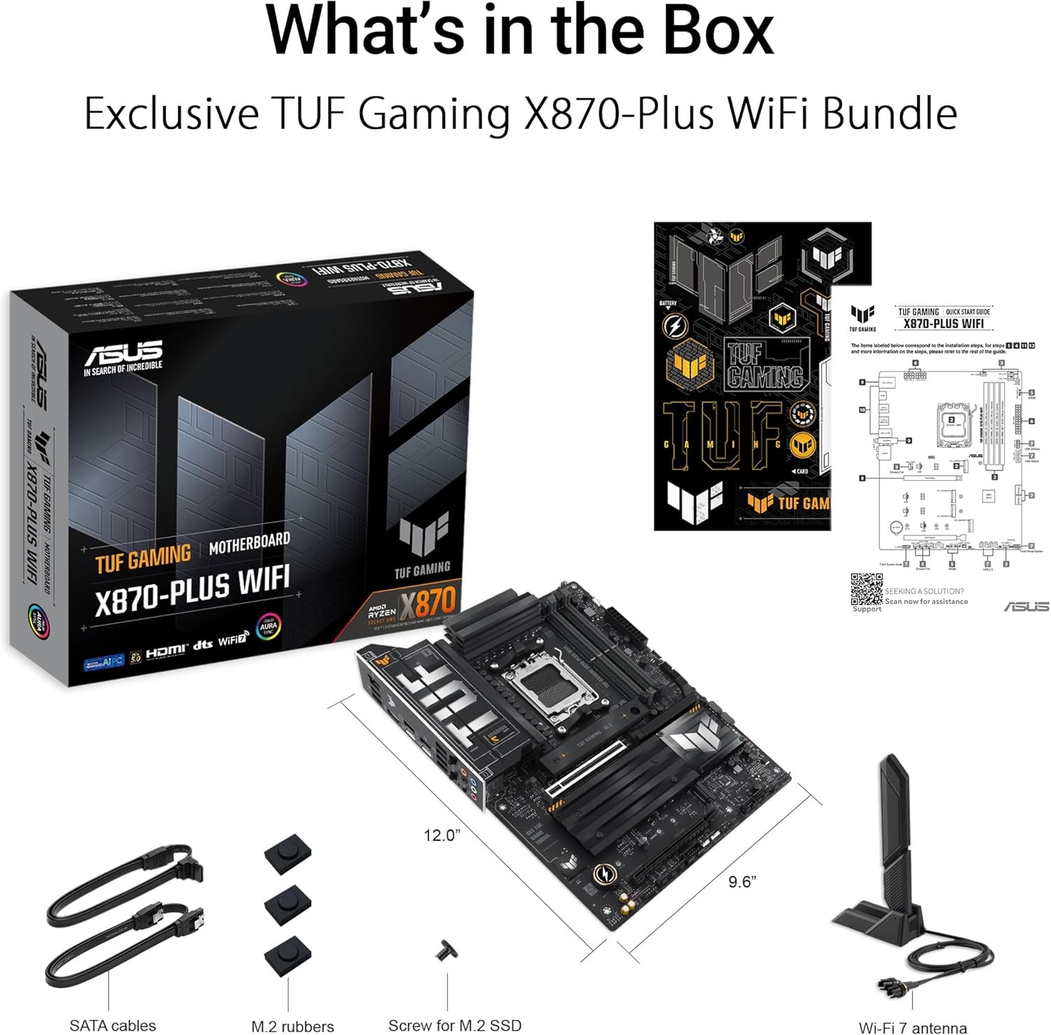ASUS TUF Gaming X870-PLUS WiFi AMD AM5 X870 DDR5 PCIE 5.0 ATX gaming Motherboard
