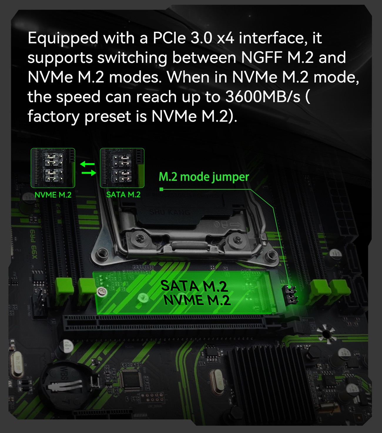 X99 PR9 Motherboard DDR4 RAM SATA M.2 NVME M.2 LGA 2011-3 for Xeon E5 V3 V4 CPU