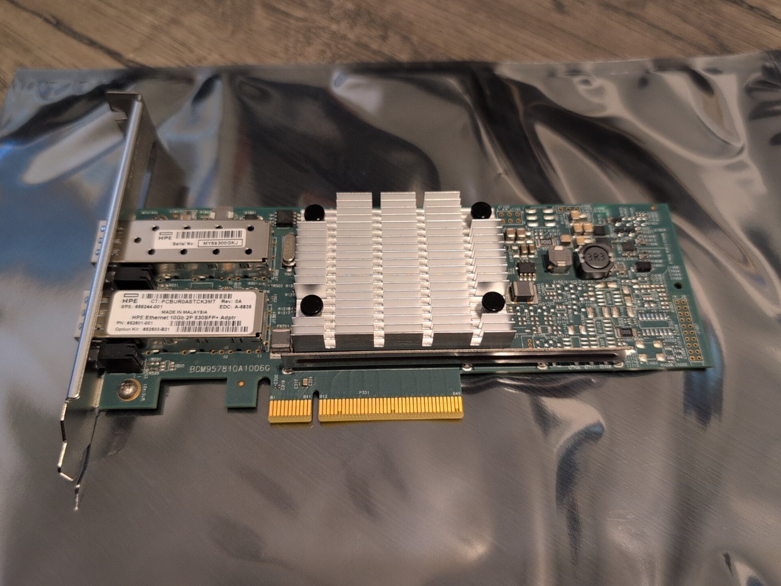 530SFP+ HP Dual Port 10GB SFP+ Ethernet Adapter 652503-B21 656244-001 (2) SFP