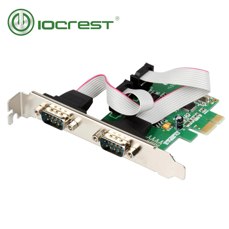 PCI Express 2 Ports Serial RS232 Com Db9 Controller Card Pci-E 1.0 X 1 WCH382 Ch