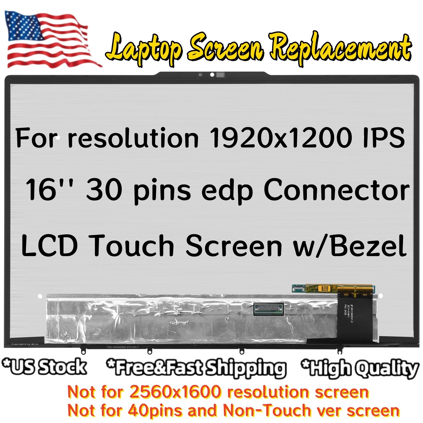 For Lenovo Yoga 7 16IRL8 16″ WUXGA Display LCD Screen Assembly Touch Replacement