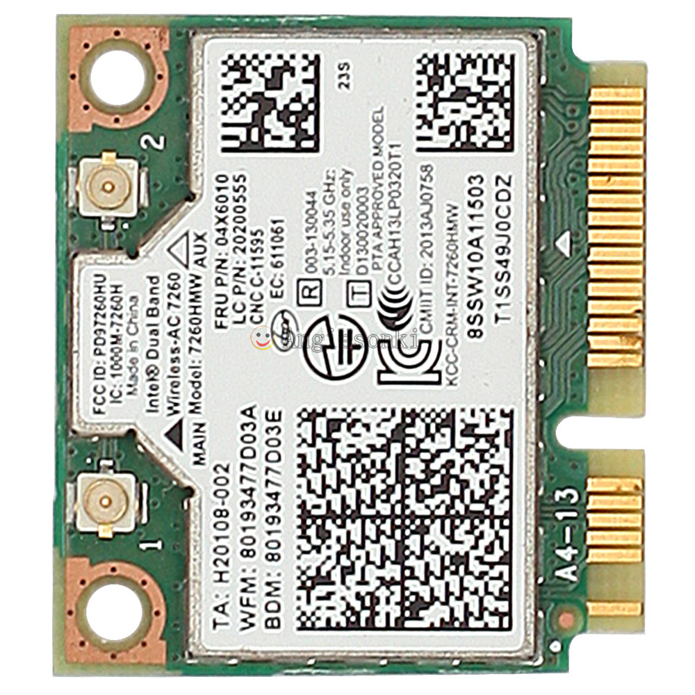 Intel Wireles ac 7260 Mini Pcie wifi Card Bluetooth 4.0 04X6010 04W3814 04X6090