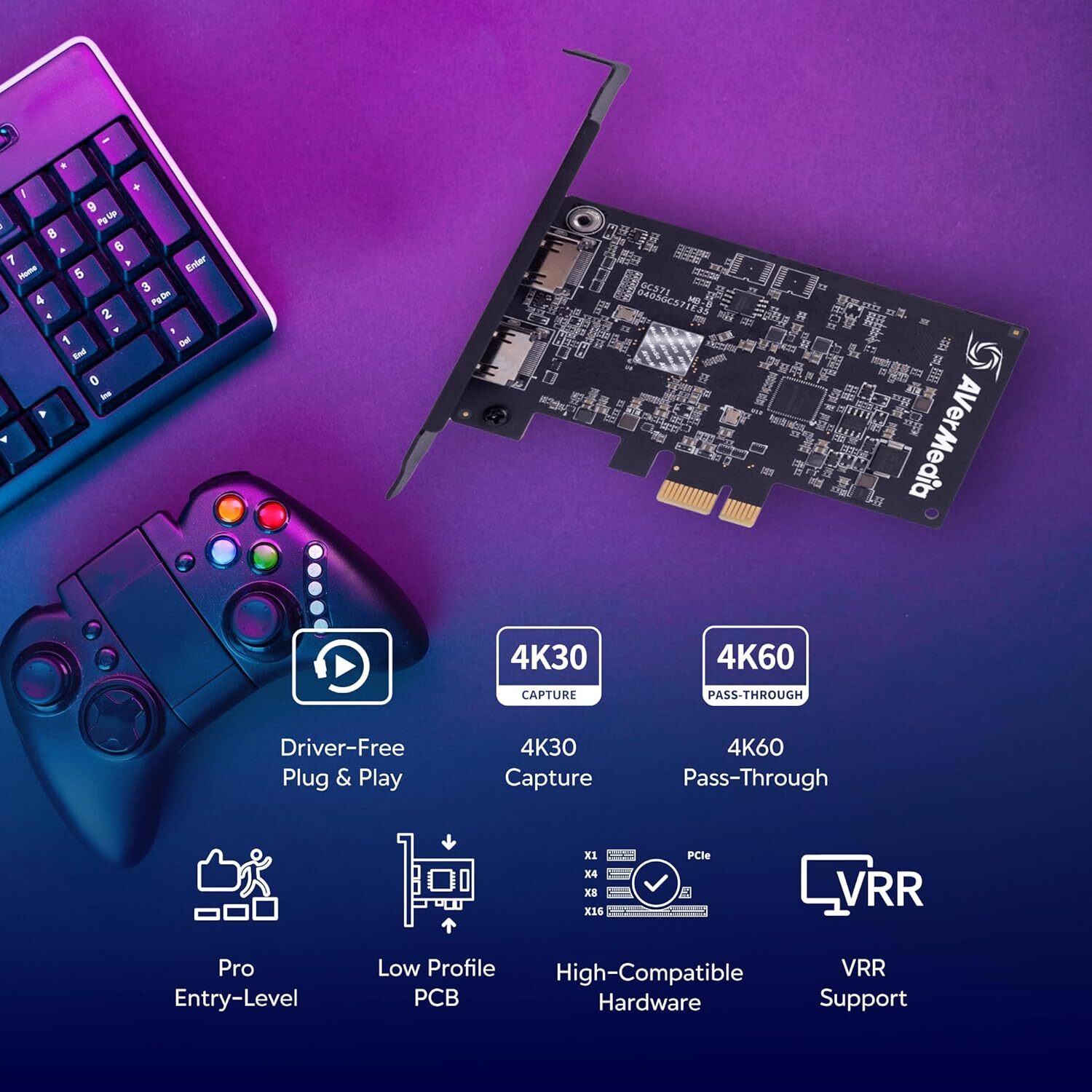 AVerMedia GC571 HDMI Capture Card, Live Streamer Ultra HD 4K60 Pass