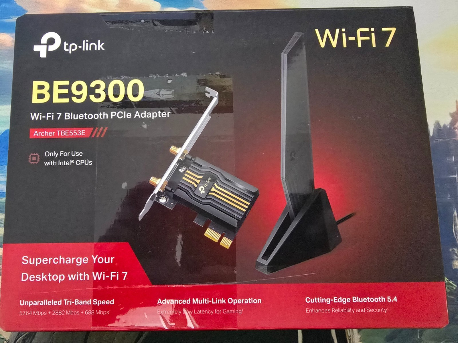 TP-Link Wi-Fi 7 BE9300 PCIe Archer TBE553E Tri-Band Network Card FOR INTEL CPU