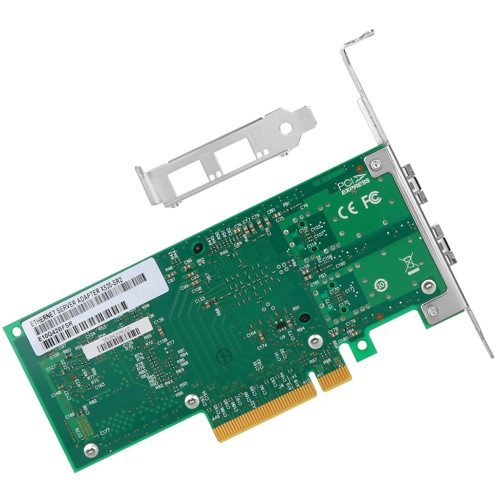 PCIe Ethernet Network Card for Intel X520-DA2 82599ES Chipset PCIe 2.0 x8 10G…