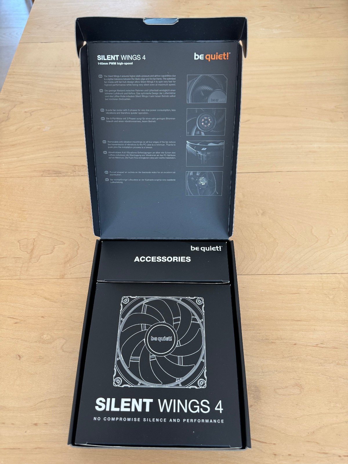 be quiet! Silent Wings 4 PWM high-speed 140mm Case Fan – Black