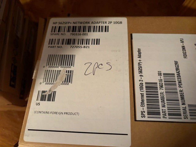 HPE 790316-001 10GB 2-Port 562SFP+ Adapter