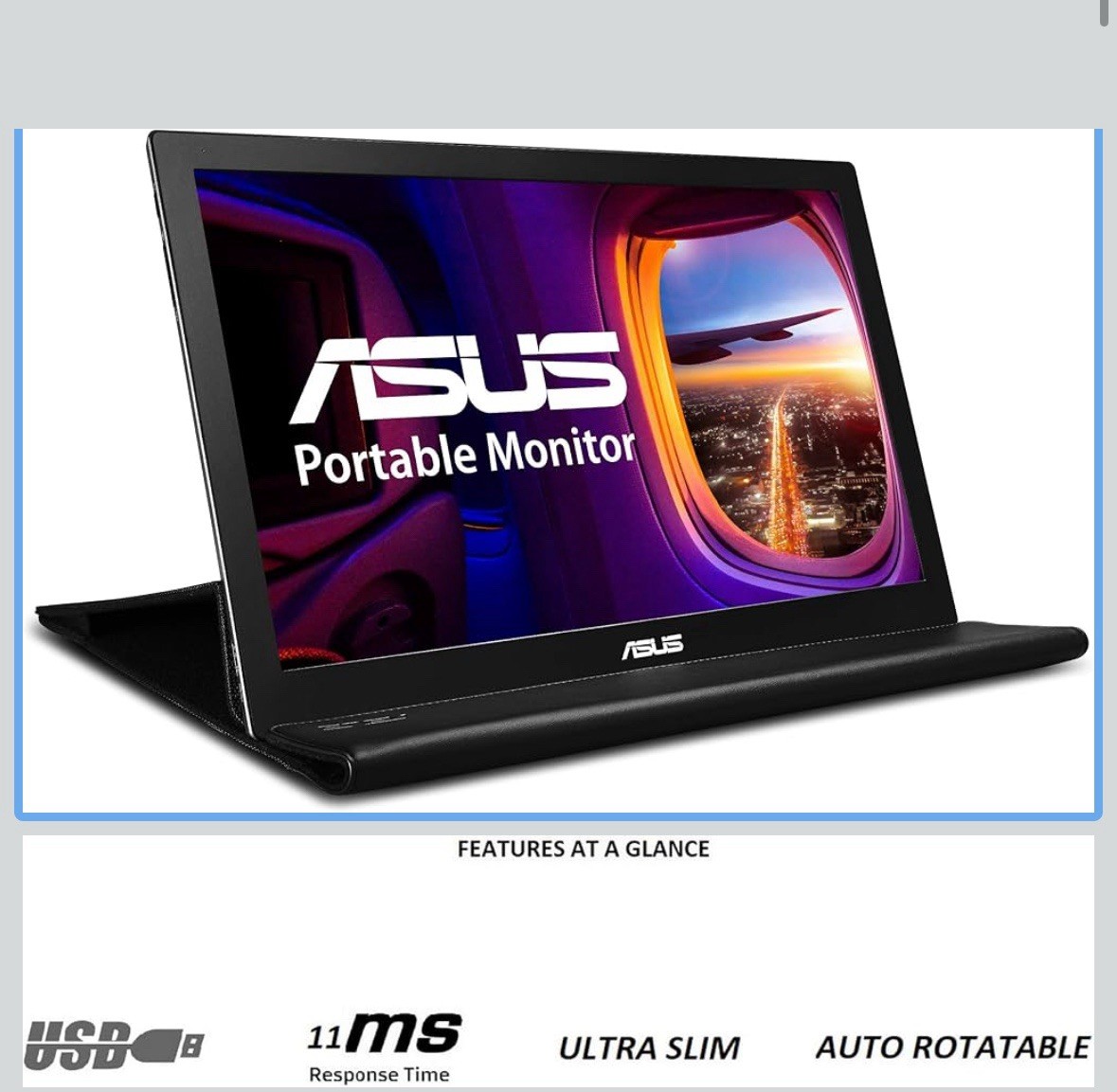 ASUS MB168 15.6″ Ultra Slim 1366 x 768 Portable USB Monitor