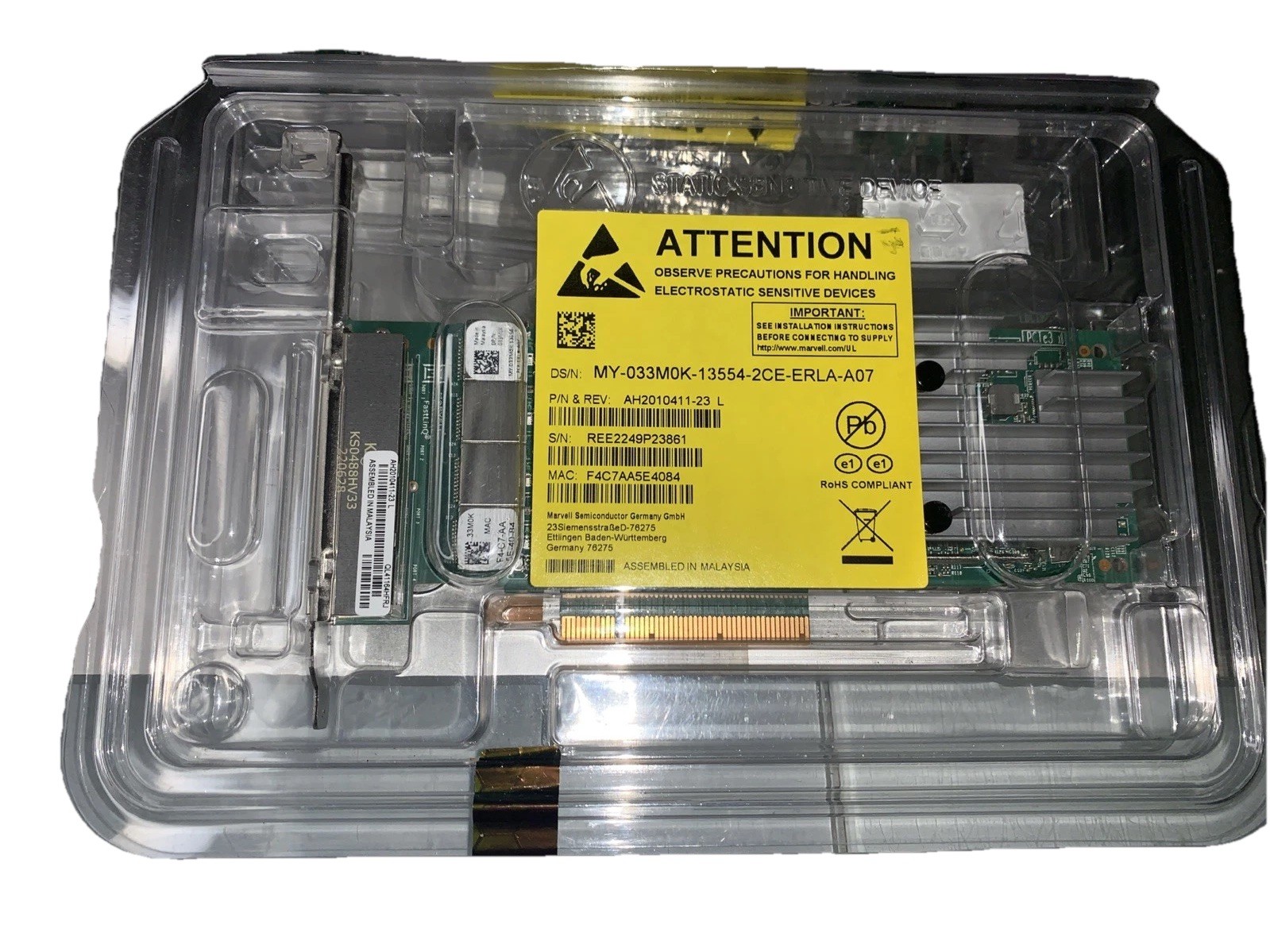 Dell Qlogic QL41164HFRJ Quad Port 10GbE RJ-45 10GBase-T Network Card 33M0K