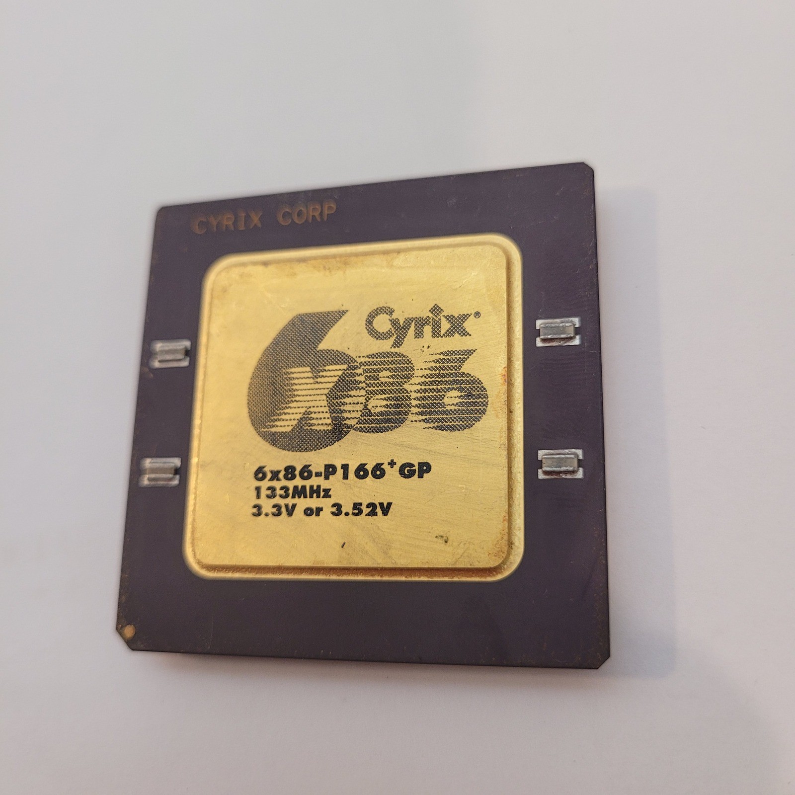 Vintage Cyrix 6×86-P166+ GP 133MHz Socket 7 Gold Cap Ceramic CPU 1995 Processor