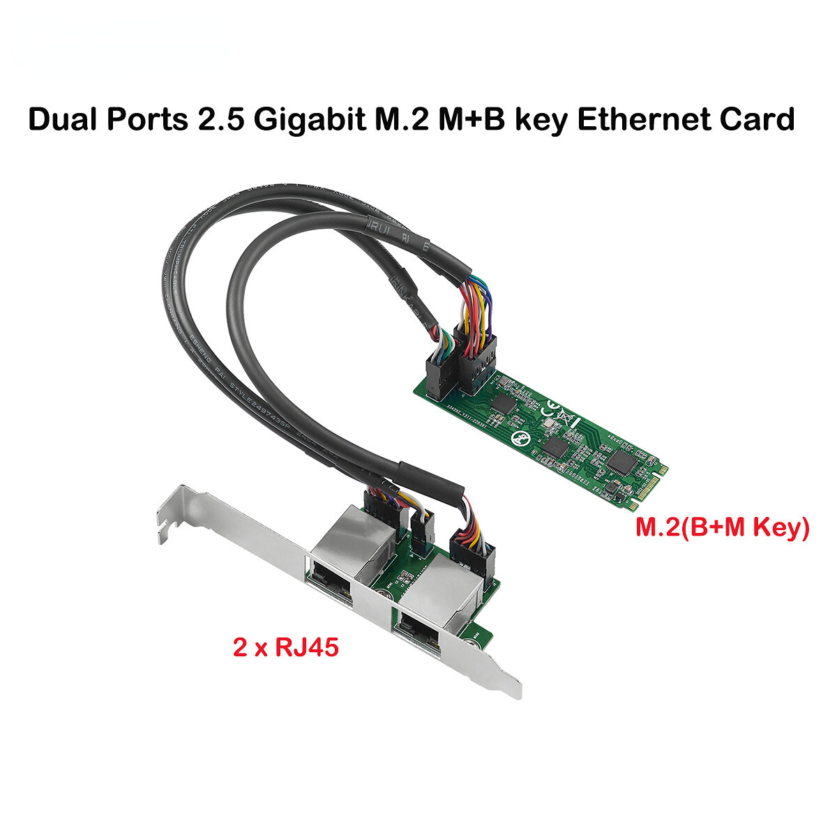 2.5G M.2 to RJ45 Ethernet Network Card M.2 B+M Key 2500 Mbps RTL8125B Chipset
