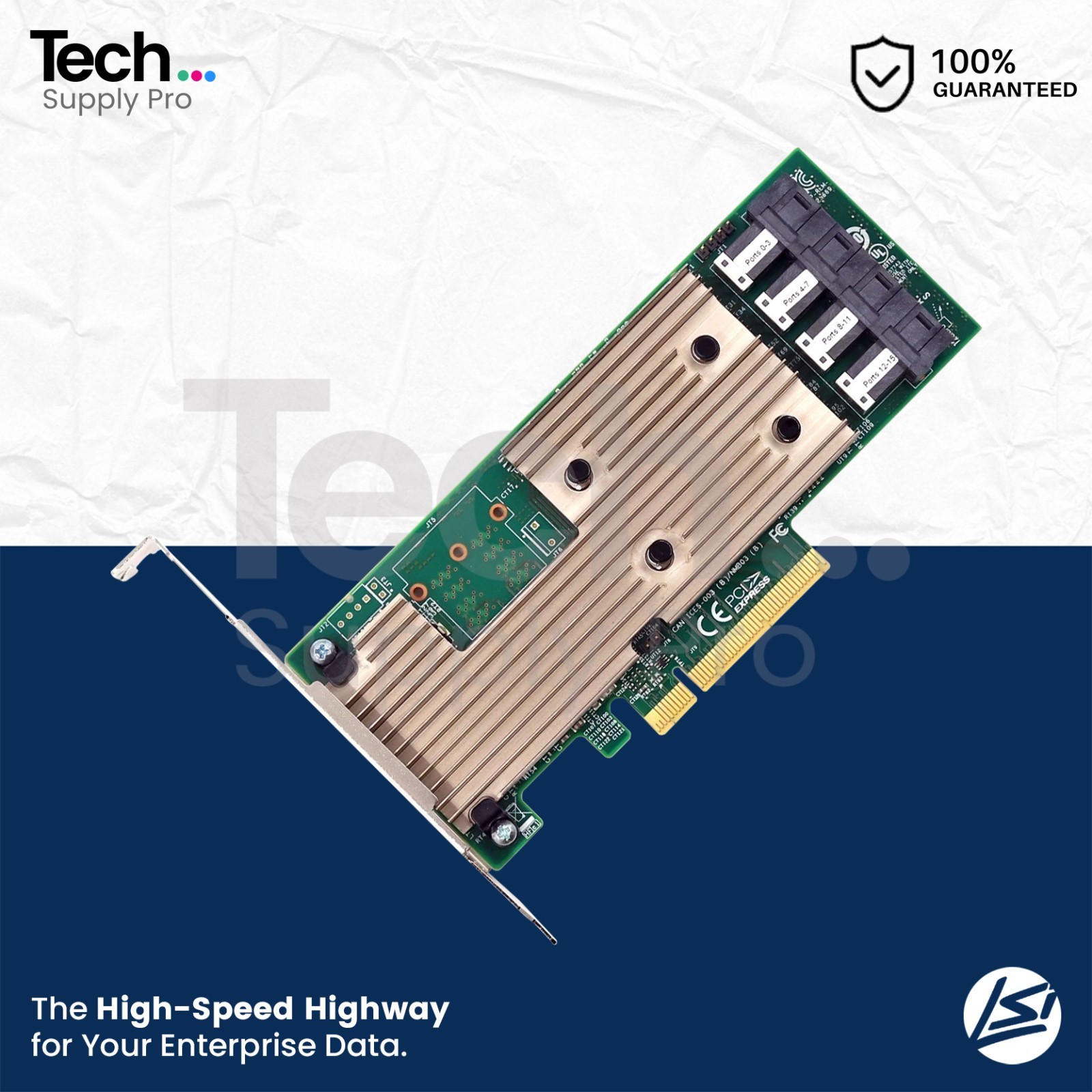 SAS9305-16I LSI Broadcom 12GB/s 16-Port PCIe SAS Host Bus Adapter Card