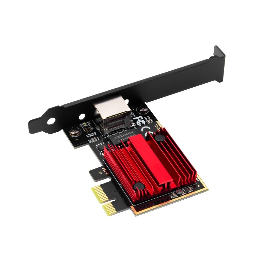 2.5G PCIe Ethernet Network Card with Realtek RTL8125 Gaming NIC Card, 2500Mbp…