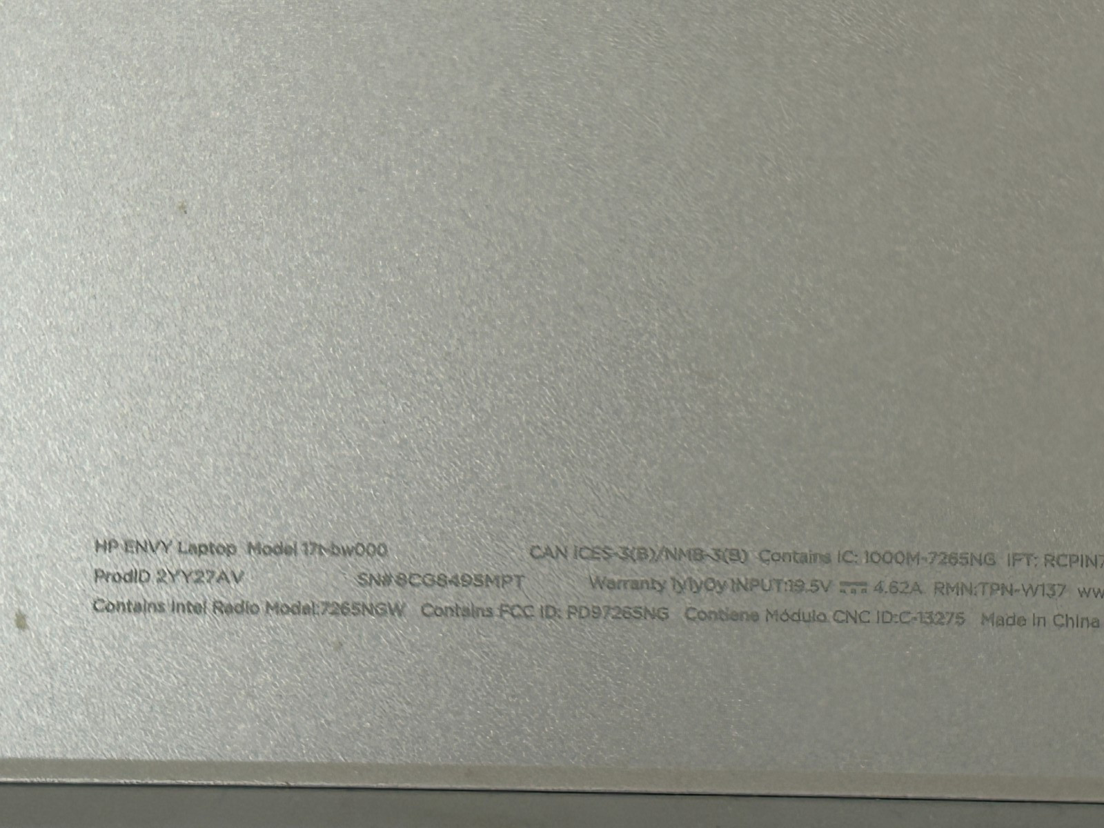 OEM HP ENVY 17.3″17t-bw0xx Laptop palmrest keyboard touchpad W/side parts &Cover