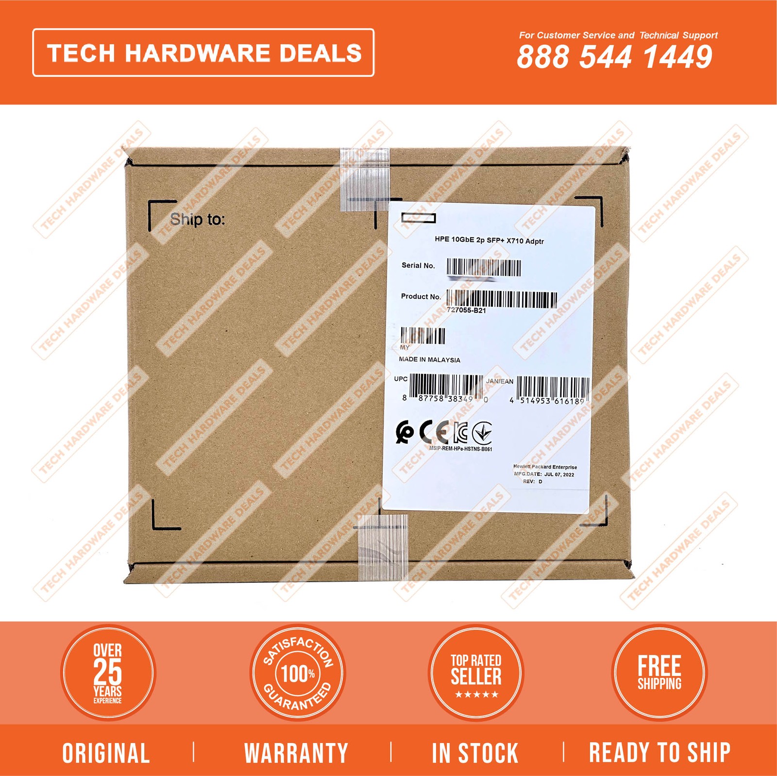 790316-001 RETAIL BOX HPE Ethernet 10Gb 2-port 562SFP+ Adapter